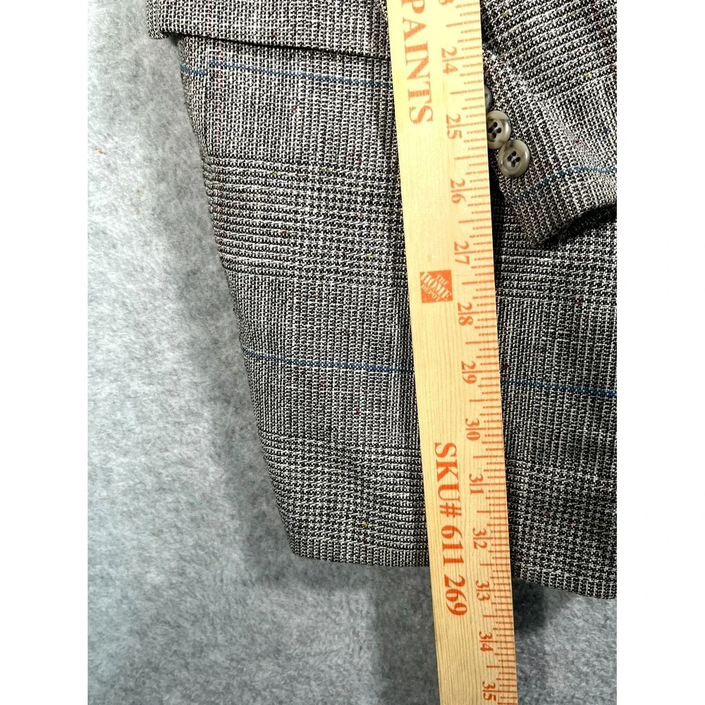 Christian Brooks Blazer Jacket 42R Mens‎ Gray Houndstooth Single Breasted Formal